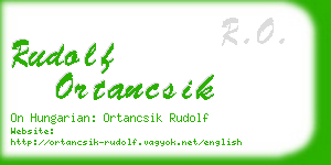 rudolf ortancsik business card